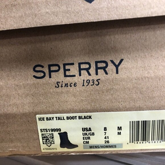 Sperry Mens Ice Bay Tall Waterproof Boot Black Size 8 M main image 5